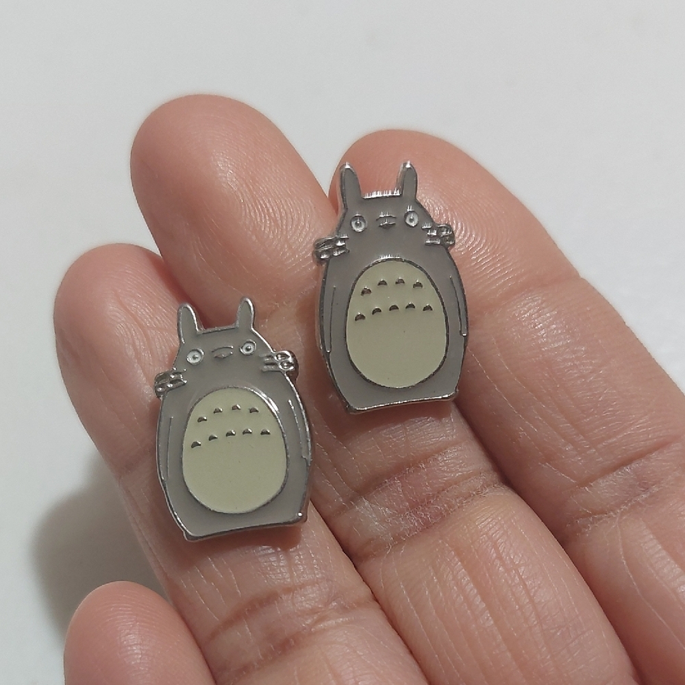Studio Ghibli My Neighbor Totoro Enamel Stud Earrings Fun Collectible Unsigned